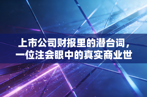 上市公司财报里的潜台词,一位注会眼中的真实商业世界