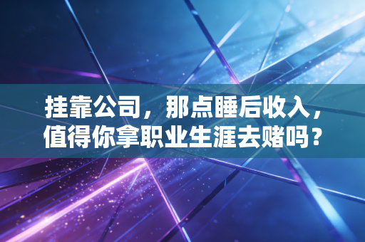 挂靠公司,那点睡后收入,值得你拿职业生涯去赌吗?