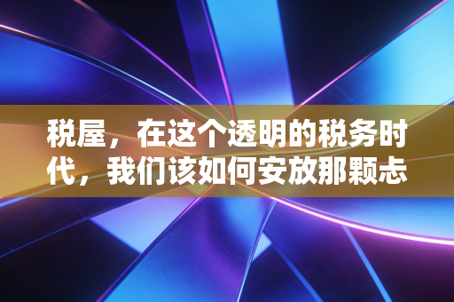 税屋,在这个透明的税务时代,我们该如何安放那颗忐忑的心?