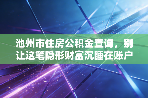 池州市住房公积金查询，别让这笔隐形财富沉睡在账户里