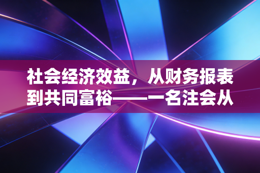 社会经济效益,从财务报表到共同富裕——一名注会从业者的深度思考