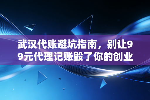 武汉代账避坑指南，别让99元代理记账毁了你的创业梦