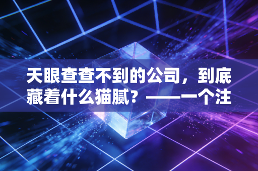 天眼查查不到的公司，到底藏着什么猫腻？——一个注会眼中的商业隐秘角落