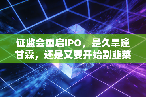证监会重启IPO,是久旱逢甘霖,还是又要开始割韭菜了?——一位注会眼中的市场变局