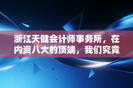浙江天健会计师事务所，在内资八大的顶端，我们究竟在追逐什么？