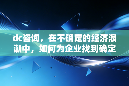 dc咨询,在不确定的经济浪潮中,如何为企业找到确定的锚点?