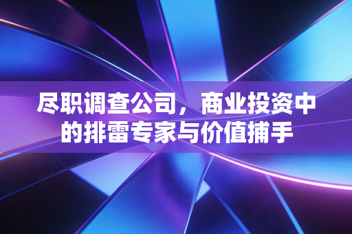 尽职调查公司，商业投资中的排雷专家与价值捕手