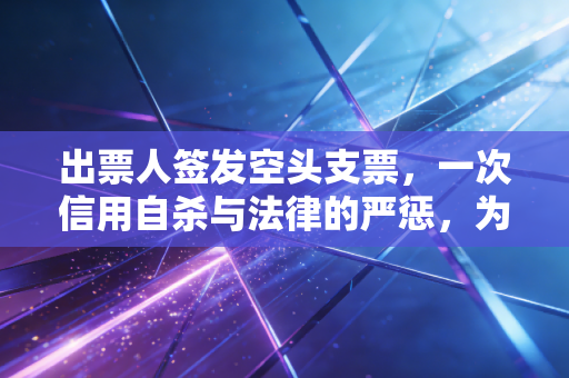 出票人签发空头支票,一次信用自杀与法律的严惩,为什么聪明人绝不会触碰的红线