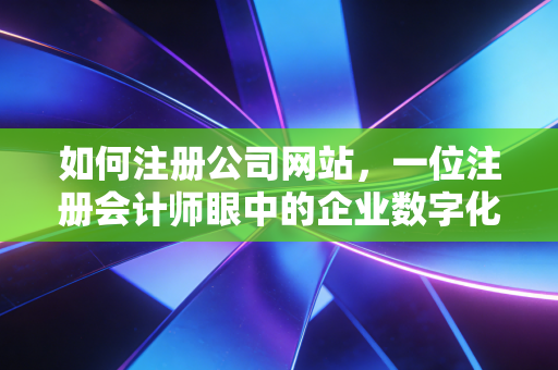 如何注册公司网站，一位注册会计师眼中的企业数字化资产构建指南