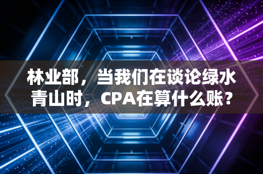 林业部，当我们在谈论绿水青山时，CPA在算什么账？