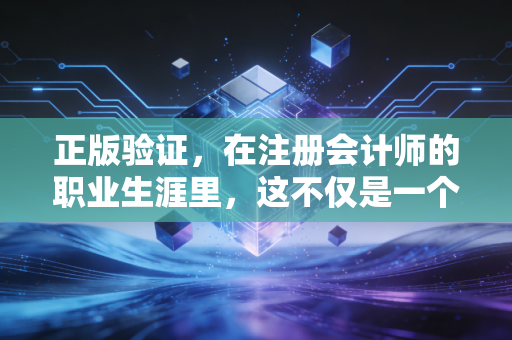 正版验证，在注册会计师的职业生涯里，这不仅是一个弹窗，更是一道底线