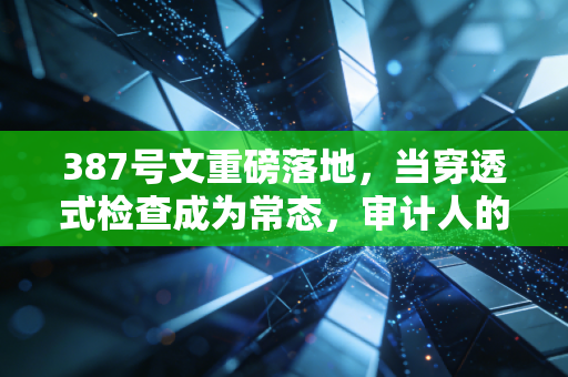 387号文重磅落地，当穿透式检查成为常态，审计人的夏天还好吗？