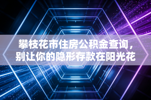 攀枝花市住房公积金查询，别让你的隐形存款在阳光花城里睡大觉