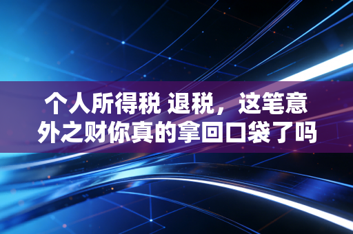 个人所得税 退税，这笔意外之财你真的拿回口袋了吗？