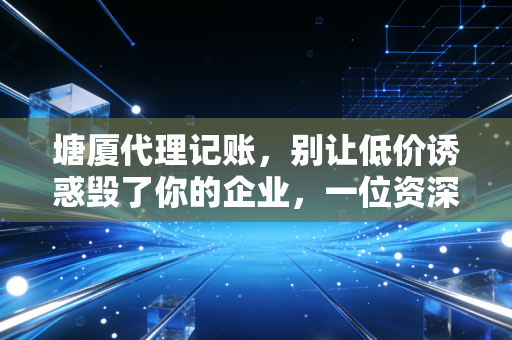 塘厦代理记账，别让低价诱惑毁了你的企业，一位资深注会的大实话