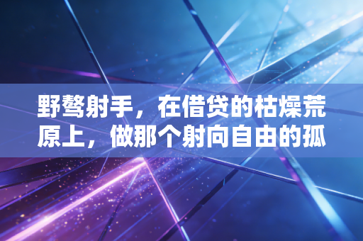 野骜射手，在借贷的枯燥荒原上，做那个射向自由的孤勇者