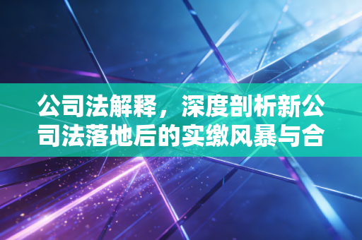 详细阅读:公司法解释,深度剖析新公司法落地后的实缴风暴与合规生存指南 公司法解释,深度剖析新公司法落地后的实缴风暴与合规生存指南