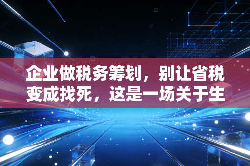详细阅读:企业做税务筹划,别让省税变成找死,这是一场关于生存与发展的智慧博弈 企业做税务筹划,别让省税变成找死,这是一场关于生存与发展的智慧博弈