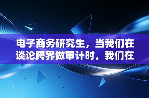 电子商务研究生，当我们在谈论跨界做审计时，我们在谈论什么？