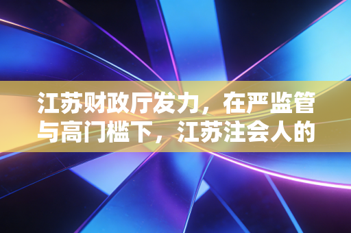 江苏财政厅发力,在严监管与高门槛下,江苏注会人的痛与梦