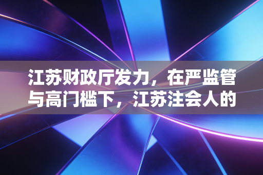江苏财政厅发力,在严监管与高门槛下,江苏注会人的痛与梦