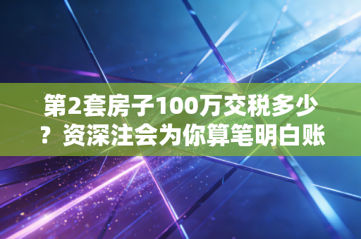 第2套房子100万交税多少?资深注会为你算笔明白账,别让税费成了买房拦路虎