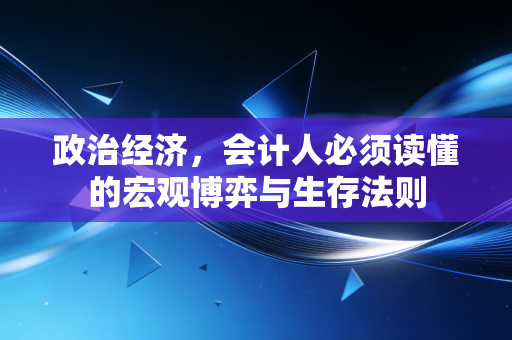 政治经济，会计人必须读懂的宏观博弈与生存法则
