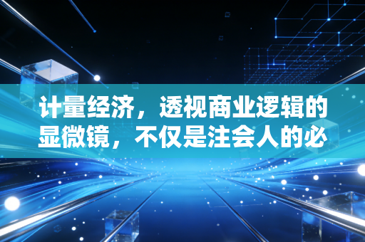 计量经济，透视商业逻辑的显微镜，不仅是注会人的必修课