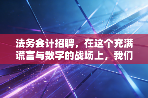 法务会计招聘,在这个充满谎言与数字的战场上,我们在寻找什么样的神探?
