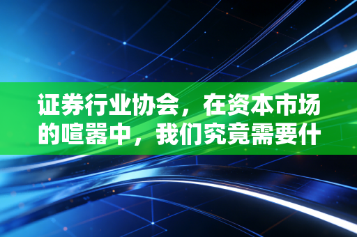 证券行业协会，在资本市场的喧嚣中，我们究竟需要什么样的娘家人？