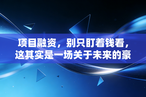 项目融资,别只盯着钱看,这其实是一场关于未来的豪赌与精算