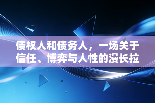 债权人和债务人,一场关于信任、博弈与人性的漫长拉锯战