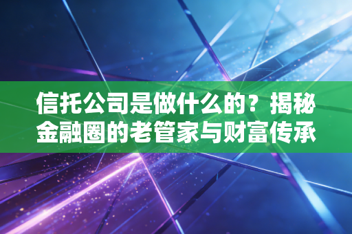 信托公司是做什么的?揭秘金融圈的老管家与财富传承的隐形护城河
