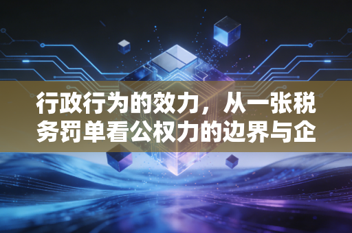 行政行为的效力,从一张税务罚单看公权力的边界与企业的应对之道