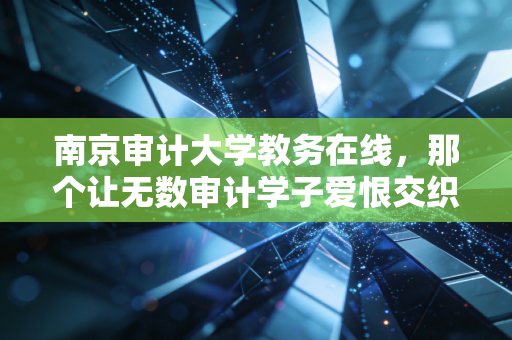 南京审计大学教务在线,那个让无数审计学子爱恨交织的生死门,也是我们CPA梦想的起点
