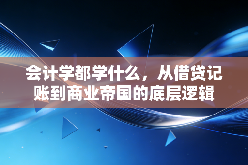 会计学都学什么,从借贷记账到商业帝国的底层逻辑