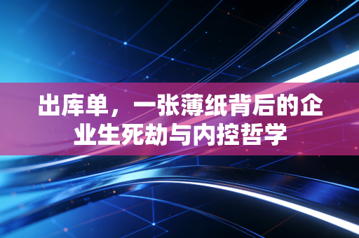 出库单,一张薄纸背后的企业生死劫与内控哲学