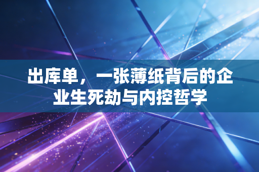 出库单，一张薄纸背后的企业生死劫与内控哲学
