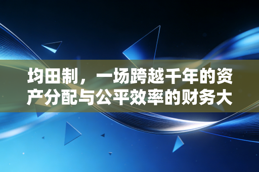 均田制,一场跨越千年的资产分配与公平效率的财务大考