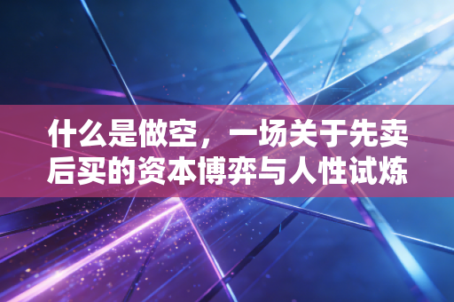 什么是做空，一场关于先卖后买的资本博弈与人性试炼
