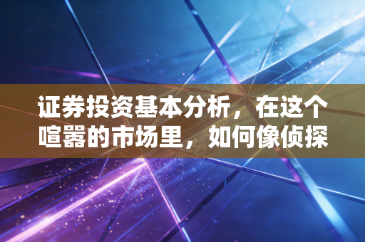 证券投资基本分析,在这个喧嚣的市场里,如何像侦探一样寻找被低估的真命天子