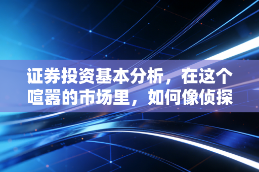 证券投资基本分析，在这个喧嚣的市场里，如何像侦探一样寻找被低估的真命天子