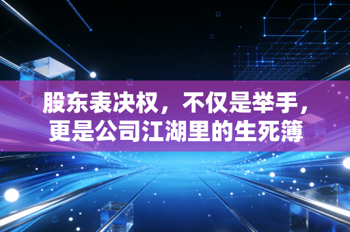 股东表决权,不仅是举手,更是公司江湖里的生死簿