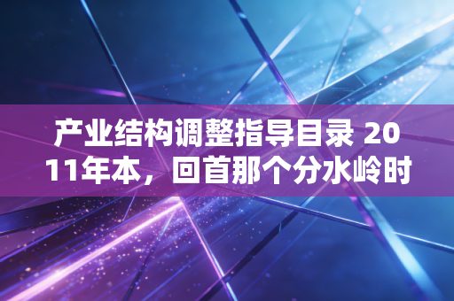 产业结构调整指导目录 2011年本,回首那个分水岭时刻,聊聊它如何重塑了我们的审计与税务逻辑