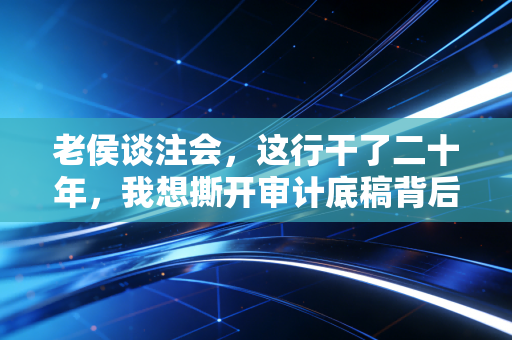 老侯谈注会，这行干了二十年，我想撕开审计底稿背后的真实人生