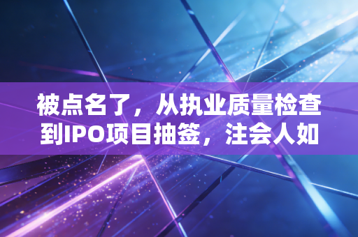 被点名了,从执业质量检查到IPO项目抽签,注会人如何面对职业生涯的大考?
