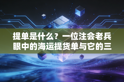 提单是什么？一位注会老兵眼中的海运提货单与它的三重身份
