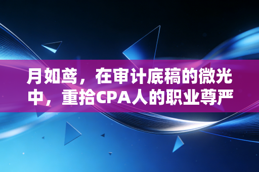 月如鸢,在审计底稿的微光中,重拾CPA人的职业尊严与生活诗意