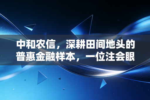 中和农信，深耕田间地头的普惠金融样本，一位注会眼中的风控与温度