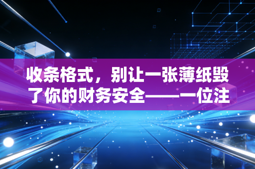 收条格式,别让一张薄纸毁了你的财务安全——一位注会眼中的收条生死局